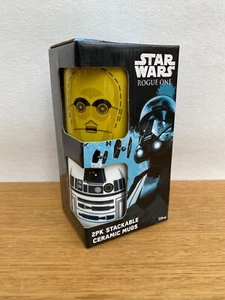 πΈ Hot Topic Disney Star Wars Rogue One 2 Pack Stackable Ceramic Mugs Cups R2D2 - Picture 1 of 3