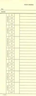 TCS (100) Time Cards, Bi-Weekly, 2-Sided, for Amano, Acroprint, Icon, Lathem, & more