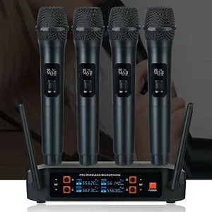 Pro Audio VHF Wireless Microphone System 4 Channel 4 Handheld Metal Dynamic Mic - Picture 1 of 12