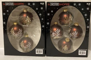 The Christmas Shoppe 7 Stück Glas Ornamente mit Hirsch in Glitzer - Bild 1 von 7