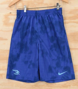 Nike 3Brand Russell Wilson Blue Check Plaid Boys XL  Athletic Training Shorts - Picture 1 of 10