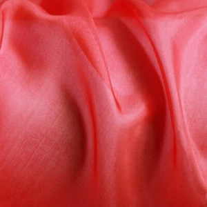 1Yard Super Thin Red Silk Chiffon Sheer Fabrics Wedding Silk Ponge 5momme - Picture 1 of 6