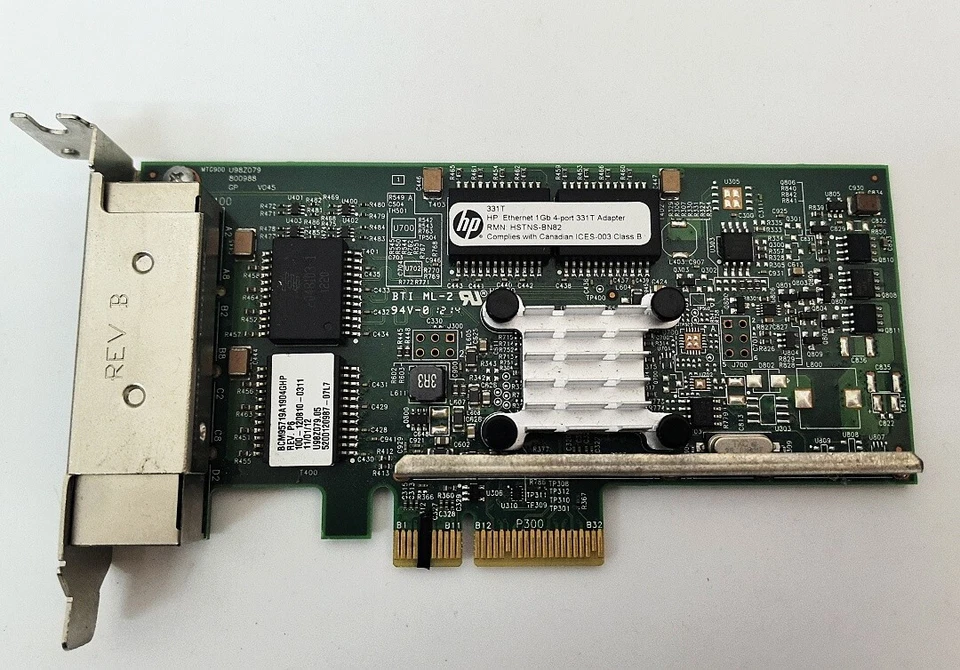 HP 331T 1Gb 4 Port Ethernet Adapter 647594-B21 649871-001 647592-001 - Image 1 of 4