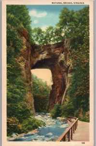 Postcard VA Natural Bridge Virginia Linen Unposted Antique Vintage PC - Picture 1 of 2