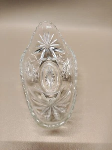 Anchor Hocking Vintage Stella di David Vetro Pretagliato Ovale Relish Vassoio Piatto - Foto 1 di 5