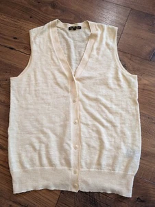 Loro Piana Men's Cashmere/Silk Yellow Cardigan Vest - Picture 1 of 4