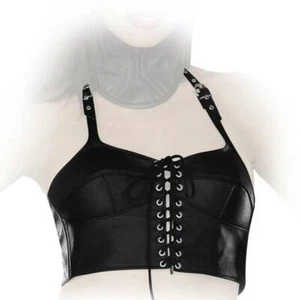 Ledapol - Corsé / Bustier con cordones de cuero auténtico en varios colores - Imagen 1 de 4