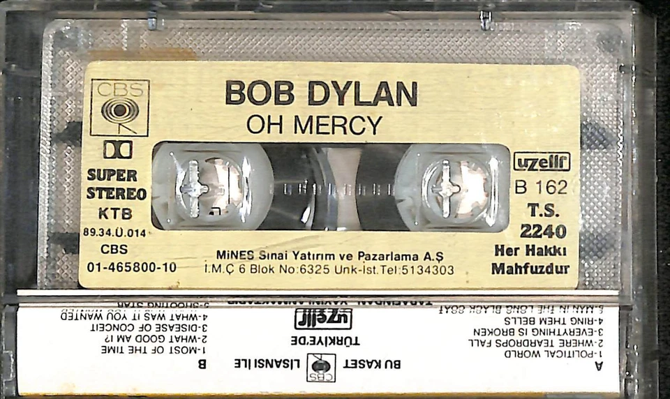 Bob Dylan Oh Mercy Cassette Pressing 1989 Turkish Edition RARE - Image 1 of 1