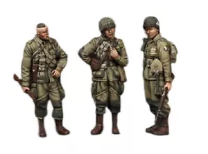 1/35 Resin Figure Model Kit 3 US Soldiers Airborne Crew WW2 War Army Unpainted - Picture 1 of 3