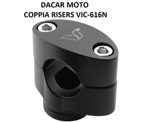 KIT COPPIA SUPPORTI ATTACCO ø 28 MANUBRIO RISER 616N UNIVERSALI BLACK NERO  - Picture 1 of 4