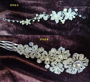 45 Stck. mit 2 Stilen Großhandel Posten Braut Kristall Blume Mädchen Prinzessin Kopfschmuck - Bild 1 von 4