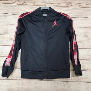 Nike Air Jordan Full Zip Jumpman Athletic Jacket Black Red Youth M 10-12 yrs - Picture 1 of 17