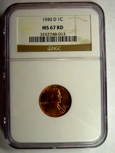 NGC MS 67 Red 1940-D Lincoln Cent - Picture 1 of 5
