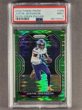2020 Panini Prizm #398 Justin Jefferson Neon Green Pulsar Rookie Card RC