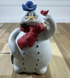 Vintage Enesco Snowman Frosty Ceramic Christmas Light Tested Christmas 1987 - Picture 1 of 7