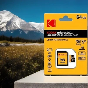 Micro SD Card 64 KODAK UHS-I U3 V30 A1 Ultra 4K Full HD - Picture 1 of 3