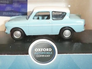 Ford 105 E Anglia 1960 azul claro/blanco armiño nuevo Oxford escala 1:76 OO - Imagen 1 de 5