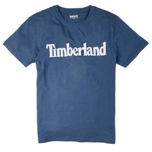 Timberland Men's Short Sleeve Linear Logo Organic Cotton T-Shirt A2BRN - Picture 1 of 3