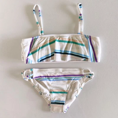 NEW Oneill Girls “Lowtide” Ruffle Swim Set in white -Size 10 - Image 1 of 4