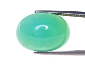 20,345ct grüner natürlicher Chrysopras ovaler Cabochon lose Edelsteine "siehe Video" - Bild 1 von 2