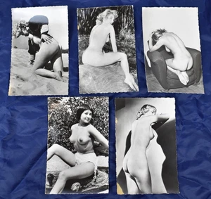 LOT DE 5 PHOTOGRAPHIES ARGENTIQUES EROTISME FEMME NUE 14 x 9 cm EROTICA VINTAGE - Picture 1 of 2