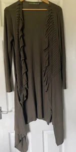 WOMENS BOHEMIA GREEN WATERFALL LONG CARDIGAN SIZE SMALL - Picture 1 of 4