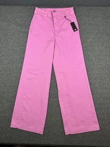 Dickies Womens Pants 4 Pink Flared Skater Relaxed Fit High Rise - Picture 1 of 18
