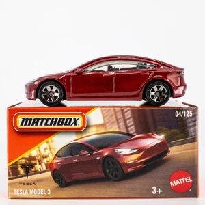 2025 Matchbox Power Grabs #4 Tesla Model 3 RED MULTI-COAT | FSB - Picture 1 of 1
