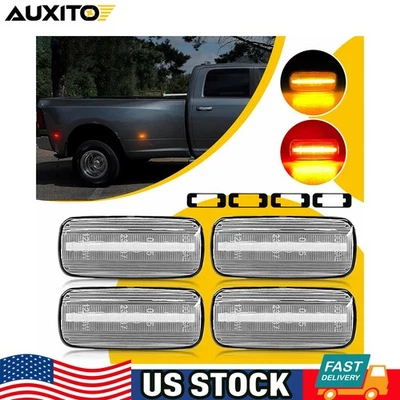 Двойные прозрачные светодиодные габаритные огни на крыло для Dodge Ram 2500 3500 2010-18 4 шт. - Изображение 1 из 4