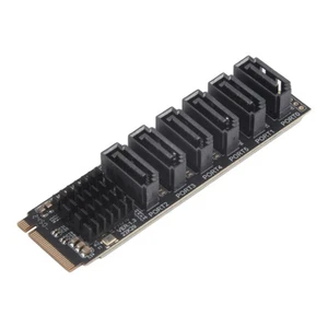 M.2 NVME PCI-E PCIE X4 X8 X16 to 6 Port 3.0 SATA Adapter Card Riser ASM11663962 - Picture 1 of 7