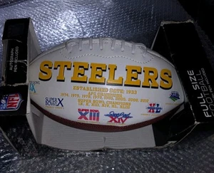 Signed Pittsburgh Steelers Official NFL Team Logo Football 6 Signatures - Picture 1 of 10