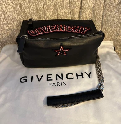 Givenchy мини Pandora через плечо цепочка сумка из черной кожи с сумкой для хранения б/у - Изображение 1 из 4