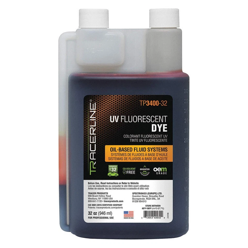 TRACERLINE  UV Leak Detection Dye,32 oz. Size 55NP48 - Image 1 of 1