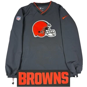 Nike NFL Cleveland Browns Sideline Pullover M Anorak Spellout Jacket Embroidered - Picture 1 of 12