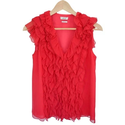 Jason Wu Pink Silk Ruffle Sleeveless Blouse Size 0 - Image 1 of 4