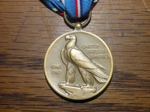 1941-1945 US Military World War II WWII American Campaign OLD Ribbon Medal Vintage - Bild 1 von 15