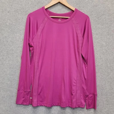 Danskin Now Shirt Women's  Long Sleeve Fitted Active Athletic Pink Size XL - Image 1 of 4