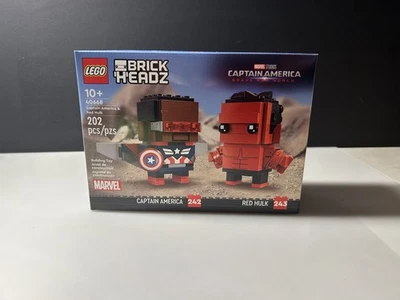 LEGO 40668 Brickheadz - Capitán América y Hulk Rojo - Película Marvel Hero Foto 1 de 2