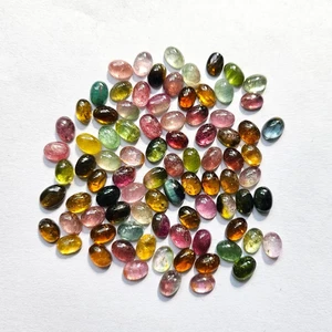 AA Multi tourmaline Cabochons 100pcs loose gemstone for jewelry craft supply h6 - Picture 1 of 6