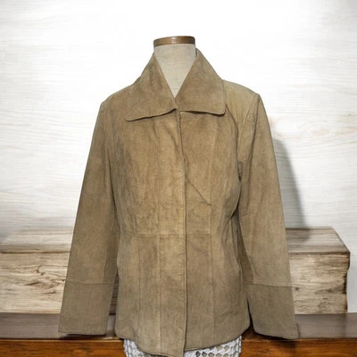 Chaqueta St John’s Bay Talla M Lavable Gamuza Cuero Genuino Nuevo Blazer Foto 1 de 4