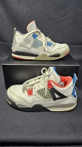 Nike Air Jordan IV 4 What The 4 SE White Red Blue Cement Size 1.5Y (BQ7669-146) - Picture 1 of 14