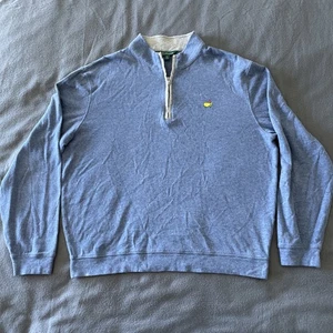 Masters Collection Herren XL Quarter Zip Pullover Shirt Jacke Preppy Blau Golf - Bild 1 von 10
