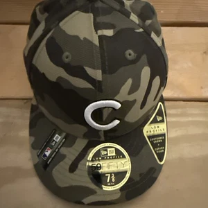 CHICAGO CUBS NEW ERA 59FIFTY 2021 ARMED FORCES ON FIELD CAMO FITTED HAT Sz 7 3/8 - Picture 1 of 8