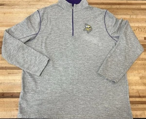 Minnesota Vikings 3XL Quarter Zip Up Grey Light Sweatshirt - Picture 1 of 7