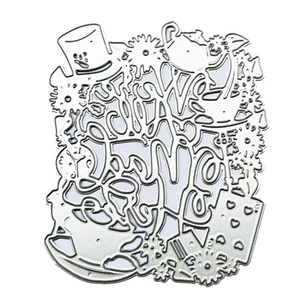 Tea Set Wreath Frame Metal Cutting Dies Stencil DIY Embossing Template - Picture 1 of 8