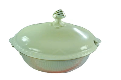 Royal Copenhagen 12" TUREN Oro Blanco Seta Tapa Uso con Azul Acanalado Dinamarca Foto 1 de 4