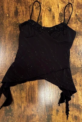 Camisola negra vintage White Moon para mujer con cuentas, lentejuelas, asim, hecha en EE. UU., M Foto 1 de 4