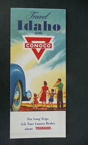 1957 Idaho road map Conoco oil gas Yellostone Park insert - Picture 1 of 4