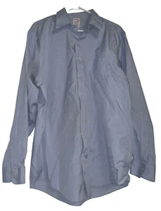 Brooks Brothers Mens Madison Non Iron Original Polo Shirt Sz 17 Blue Check - Picture 1 of 5