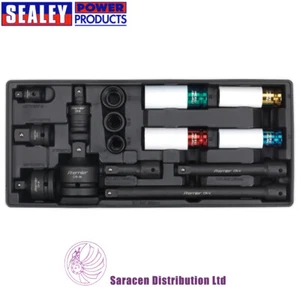 SEALEY 15 PIECE TOOL TRAY WITH IMPACT SOCKETS & ADAPTORS - TBT25 - Picture 1 of 1